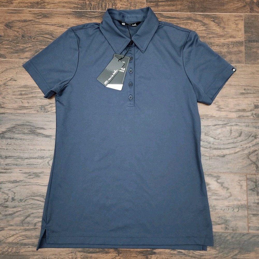 Travis Mathew Women's Small Dark Gray Oceanside Polo Shirt Golf Performance NWT